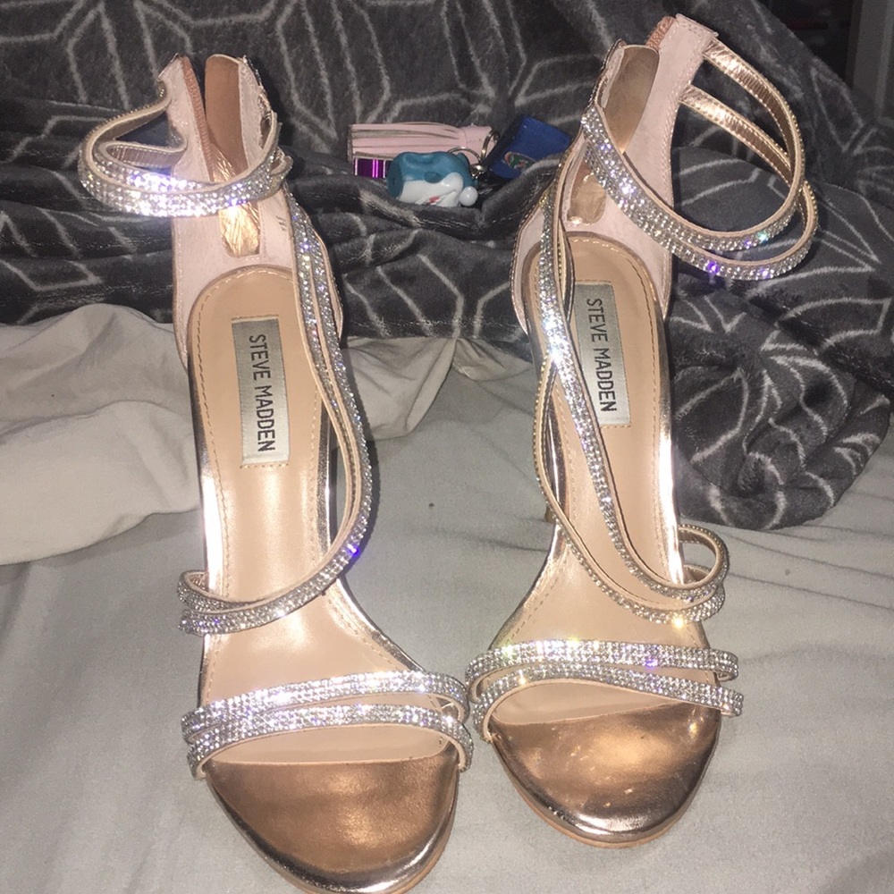 Steve Madden rose gold sparkly heels - Picture 1 of 4